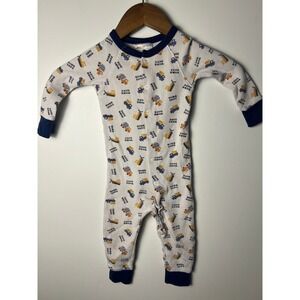 VTG Y2K Just One Year Carter's Sleeper Baby 18M White Construction Waffle Knit